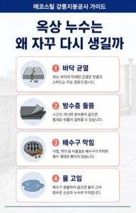 강릉지붕공사 반복 누수를 끝내는 스틸방수와 칼라강판 선택 기준 5가지