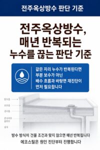 전주옥상방수 3년짜리 30년짜리 가격 차이는?