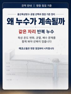 울산옥상방수 5년동안 매년 방수공사 하던 현장 스틸로 완벽해결